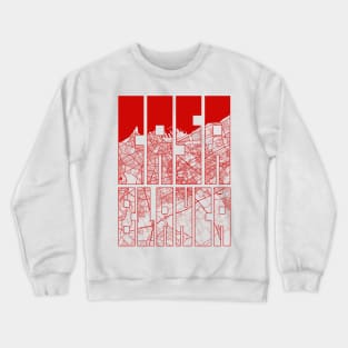 Casablanca, Morocco City Map Typography - Oriental Crewneck Sweatshirt